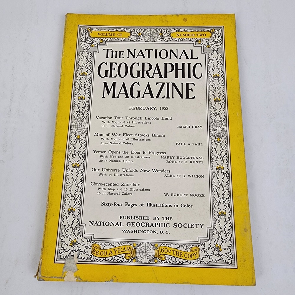 National Geographic Magazine February 1952 No Map